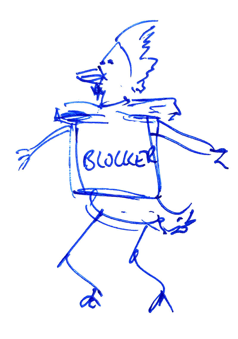 Boner City Blue Balls Team Mascot - The Cock Blocker!